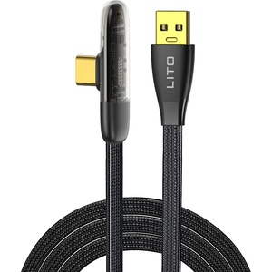 Lito Кабел за данни с USB конектори, Type-C, 1m - Lito (LD11) - черен
