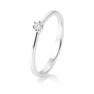 Sofia Diamonds prsteň z bieleho zlata s diamantom BE41 85770