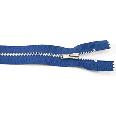 Nedeliteľný kovový strieborný zips č.3 viac farieb - dĺžka (16 - 20 cm) 20 cm Kráľovsky modrá