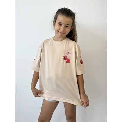 Dievčenské tričko VSB CHERRIES béžové