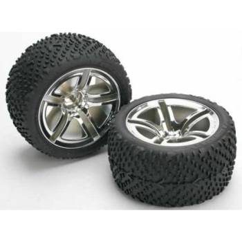 Traxxas колело 2.8", Twin-Spoke сребърен диск, гуми Victory (2)