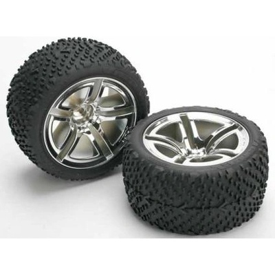 Traxxas колело 2.8", Twin-Spoke сребърен диск, гуми Victory (2)