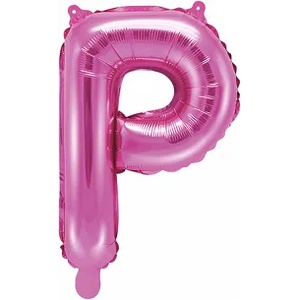 PartyDeco Балон от фолио Mini - Буква Р 35см розов