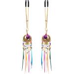 Rimba Bondage Play Nipple Clamps with Feathers Multicolor