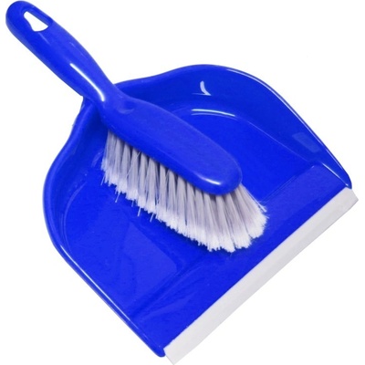 Clanax Smetáček s lopatkou s gumou DELUX chlup 5 cm plast modrá