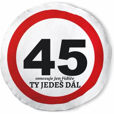 Impar koulatý polštář Ty jedeš dál – 45 let (KULATY-POLSTAR-TY-JEDES-DAL-45)