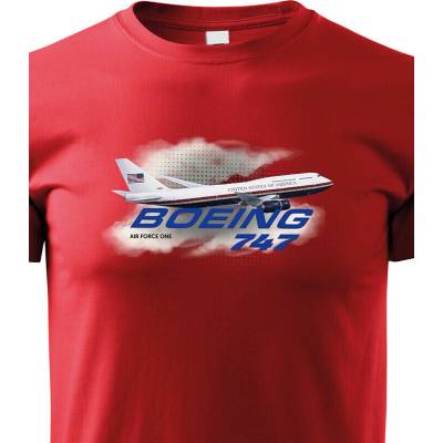 Dětské tričko Boeing 747 Air Force One ČervenáCanvas Dětské tričko Bezvatriko.cz 3229