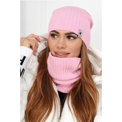 Fashionweek dámská čepice a šála cashmere touch S2204 Růžová