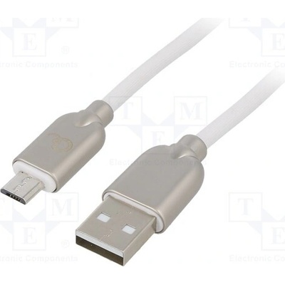 Gembird CC-USB2R-AMMBM-1M-W USB 2.0, USB A vidlice, USB B, micro vidlice, zlacený, 1m