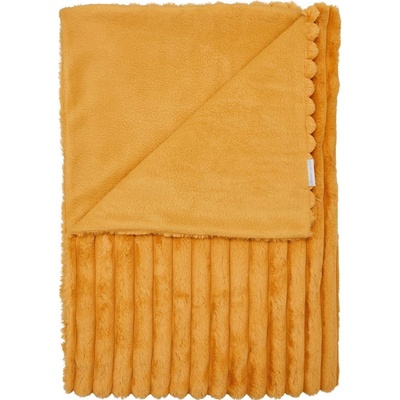 Catherine Lansfield Cosy Ribbed deka žlutá 130x170