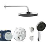 SANITINO - Душ комплект с термостат Grohe и скрито тяло, аксесоари kielle, хром SANI21GKK000 (SANI21GKK000)