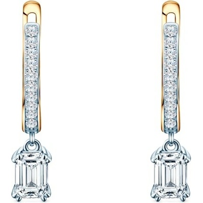 SAVICKI Náušnice dvojfarebné zlato, laboratórne diamanty SAVE82483 YW LGD-100