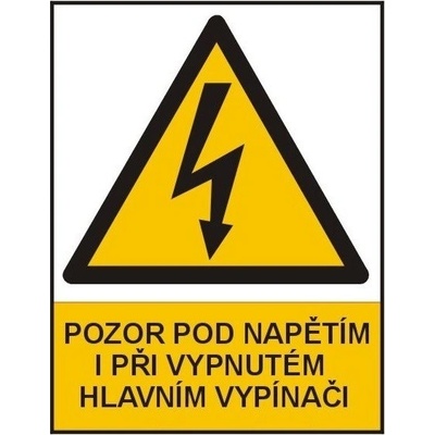 Značka výstrahy pozor pod napětím 90x120 mm