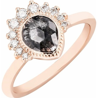 Eppi Prsten s pear salt and pepper diamantem a lab grown diamanty Elysia R43708