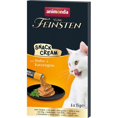 Vom Feinsten Adult Snack Cream kuřecí maso a kočičí tráva 24 x 15 g