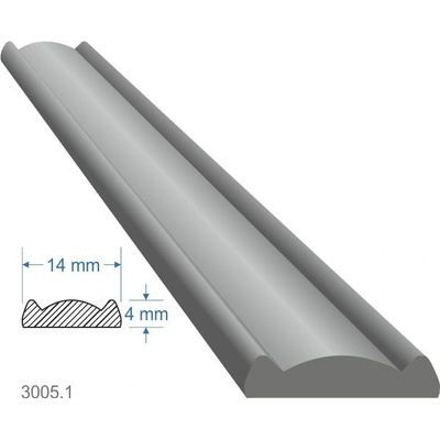 Pásovina plochá, 14x3x2000mm s obloučkem, měkká, cena za KUS