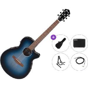 Ibanez AEG50-IBH Premium SET Indigo Blue Burst Електро-акустична китара Джъмбо