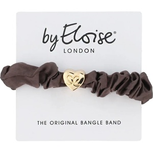 By Eloise London Gold Heart Silk Scrunchie цвят Mocha