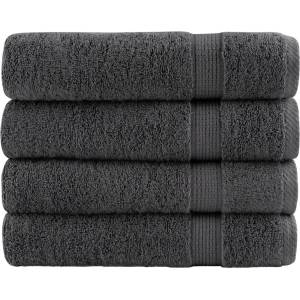 vidaXL Премиум хавлии SOLUND 4 бр антрацит 100x150 см 600 gsm (137165)