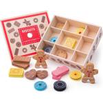 Bigjigs Toys Дървен комплект Bigjigs - Бисквитки в кутия (BJ470) - baby