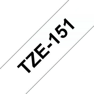 Brother TZ-151 / TZe-151, 24mm x 8m, čierna tlač/priehľadný podklad, originálna páska