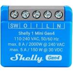 Shelly Смарт реле Shelly - 1 Mini Gen4, 8A, сух контакт, синьо (3800238070786)