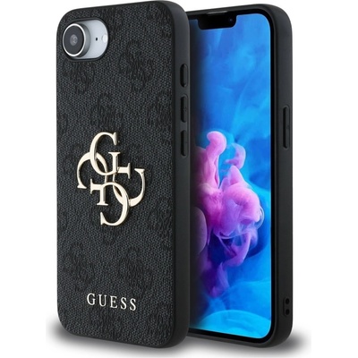 GUESS Гръб Guess за iPhone 16E, PU, 4G Metal Logo, Сив
