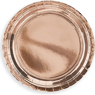 PartyDeco Tanieriky papierové Rose gold HB 18 cm