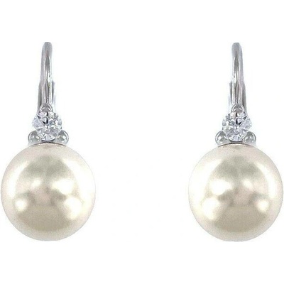 Infinitysilver stříbrné náušnice s perlou a zirkonem 436120W