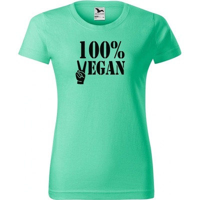DOBRÝ TRIKO Dámské tričko 100% VEGAN černý potisk Mátová