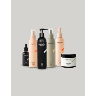 Andreine Scalp Renewal Shampoo 250 ml + Infusion Tonic 200 ml + Protein Mask 200 ml + Leave in Fruit 200 ml + Gentleman Oil 50 ml + Daily Ritual mango 250 g