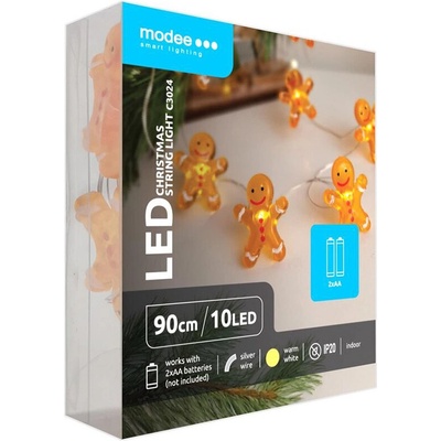 Modee Lighting LED dekorácia 10 LED 90cm perník 2xAA batérie