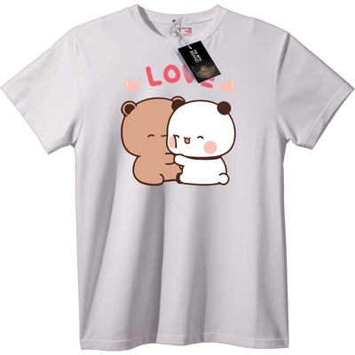 NOONEBRAND Тениска Влюбени Мечета Прегръдка - 6XL, White