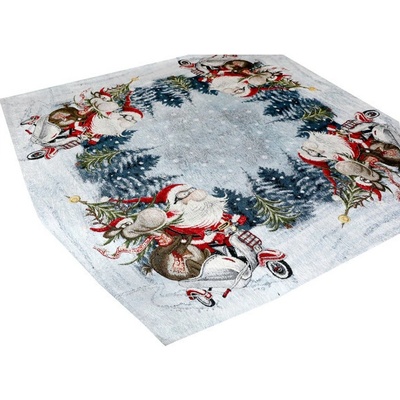 Mondo Vianočný ženilkový obrus Santa na skútri Chenille IT045 90x90 cm