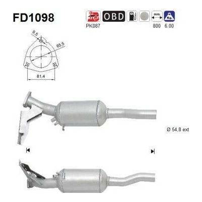 Filtr sazových částic, výfukový systém AS FD1098