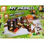  Конструктор с фигура My World зелено кафяво човече 41 части