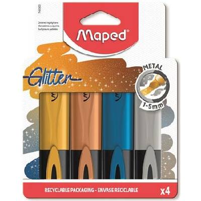 Maped Glitter Fluo Peps 4 rôzne metalické farby 742000