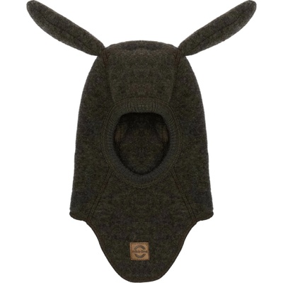 MIKK LINE Merino kukla detská s uškami Mikk Line hnedá Dark Brown Melange