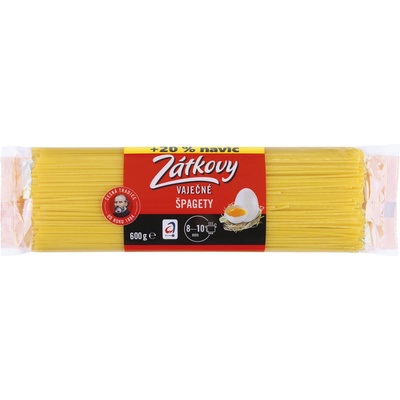 Zátkovy Těstoviny špagety vaječné XXL 0,6 kg