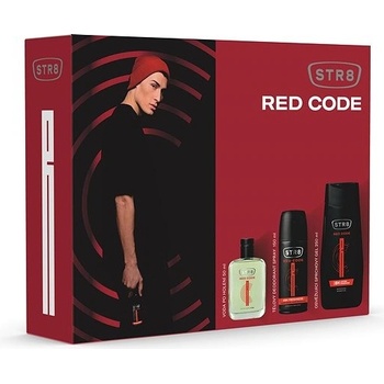 STR8 Red Code voda po holení 50 ml + deospray 150 ml + sprchový gel 250 ml dárková sada