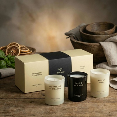Cereria Mollá Dárková sada svíček v luxusním balení 3 x 75 g