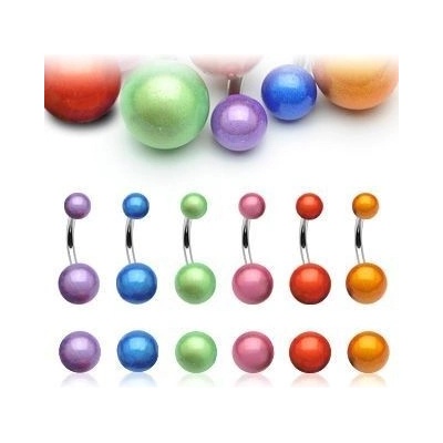 Šperky4U piercing do pupíku perleťový lesk BA01060-R