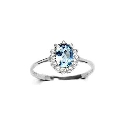 Čištín zlatý s diamanty přírodní topaz swiss bílé zla VR 247