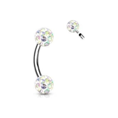 Šperky4U piercing do obočí s krystaly OB0013-AB
