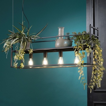 Onli - Пендел с рафт JEFFER 4xE27/22W/230V черен (OL0420)