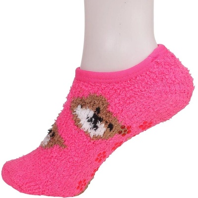 Дамски терлици от букле в цикламено с мечета