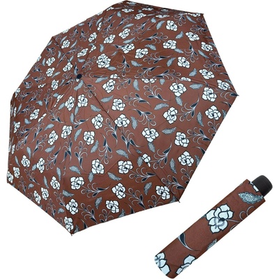 Derby Hit Mini Flowers dámský skládací deštník brown