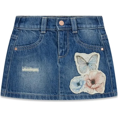 GUESS Деним пола за мини момиче с пеперуди и цветя Guess
