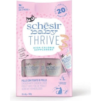 Schesir Baby&Kitten Thrive kuracia proteínová pochúťka 20 x 8 g