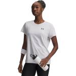 Under Armour Дамска фланелка с къс ръкав Under Armour Tech Texture Womens Short Sleeve Performance Gym Top - White/Black